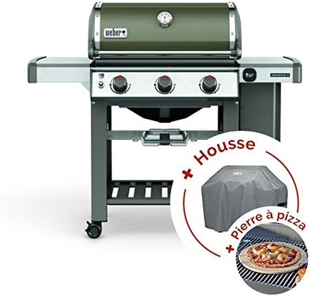 Barbecue Pack Weber Genesis E 310 Gbs Smoke Grey And Pizza Stone And Cover Amazon Co Uk Garden Outdoors