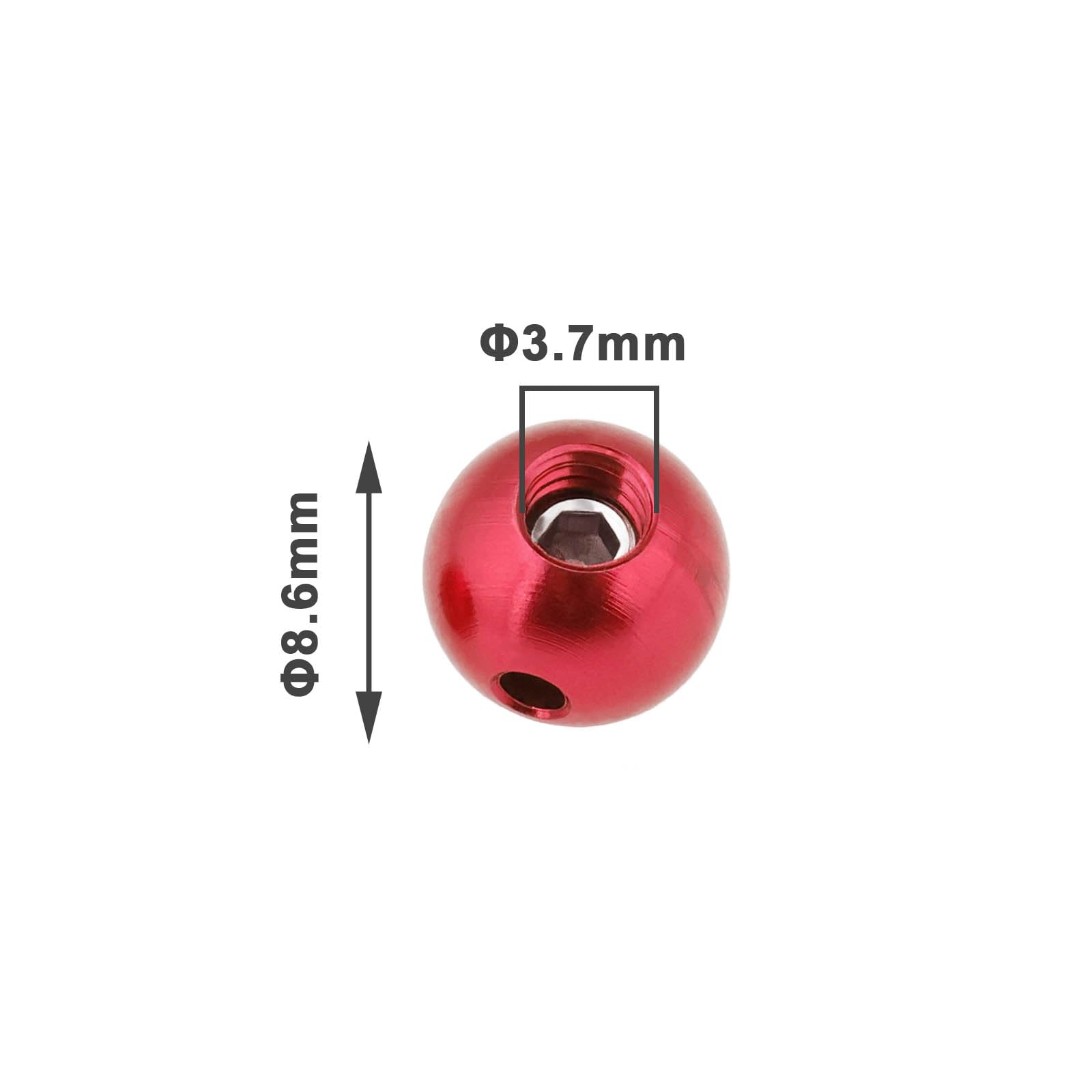 OTOTEC 4 tapas de cable de freno de bicicleta de aleación de aluminio con llave para cables de freno y cambio de bicicleta, 3,7 x 8,6 mm, color rojo