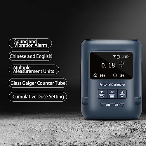 Image of Geiger Counter Nuclear Radiation Detector, Dosimeter Gamma X Ray Tester, Portable Handheld Dose Alarm Easy Reading Multifunctional Radioactive Detector Meter 1500mAh