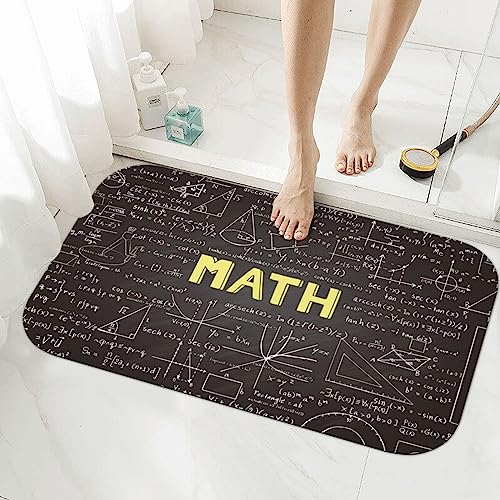 Tapis de bain imprimé mathématiques anti-glissade à séchage rapide pour espace douche - 2