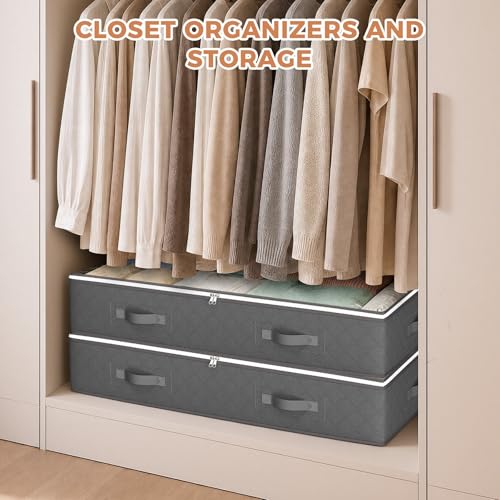 Image of Budding Joy Under Bed Storage Containers, Storage Bins with Clear Lids