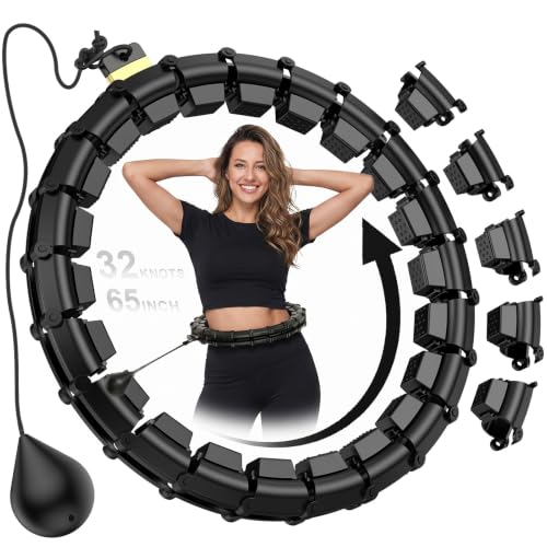 Plus Size Weighted Hula Infinity Fitness Detachable Hoop 65 Inch, 32 Knots
