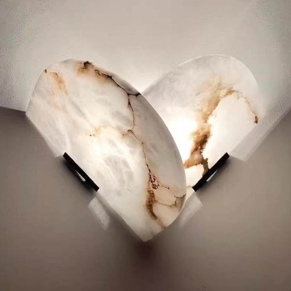 JISHUBO Creative Personality Alabaster Wall Light, Nordic Minimalist Style Wall Lamp, G9 Light Source Hardwired Wall Sconce, Bedroom Living Room Balcony Wall Mounted Light Fixtures