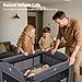 Kinder King 4 in 1 Foldable Pack and Play with Bassinet & Changing Table, Portable Playard for Babies and Toddlers, Convertible Newborn Crib Baby Bed with Canopy, Storage Bag, Light Gray