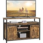 Yaheetech TV Stand, Entertainment Center with Storage Cabinets for 55 Inches TV, Barn Door TV Stand with Height Adjustable Shelves, Farmhouse TV Console for Living Room, 47 Inch