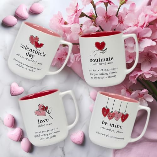 Set de 4 Mugs de cerámica Día de San Valentín 18 oz miniatura 2