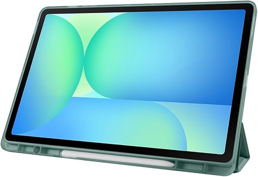 Samsung Galaxy Tab S10 FE Plus 13.1 inç Uyumlu Tablet Kılıfı – Kalem Bölmeli, Standlı, Tri-Folding Akıllı Kapak, Manyetik Otomatik Uyku/Uyanma Özellikli, İnce ve Dayanıklı Koruma (Koyu Yeşil)