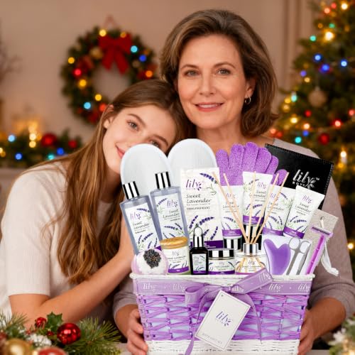 Image of Lavender Spa Skin Care Gift Set - Perfect Pampering Gift Basket for Women