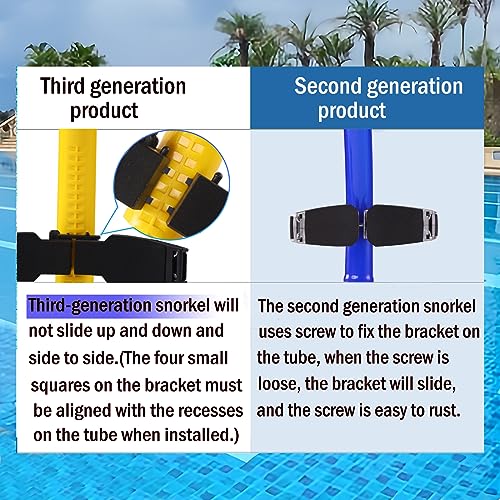 swim snorkel for lap swimming,adult swimmers snorkeling gear for swimming snorkel training in pool and Open Water,Center Mount Comfortable Silicone Mouthpiece One-Way Purge Valve - Image 2