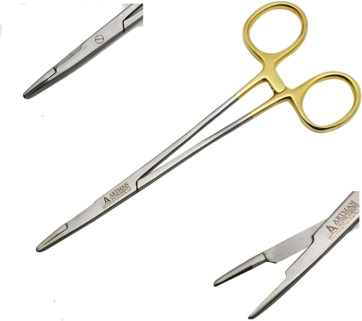 ARTMAN INSTRUMENTS Olsen Hegar Needle Holder, Needle Driver with Scissors Cutting Edges, Scissor Clamp Forceps with Tungsten Carbide (6 Inch)