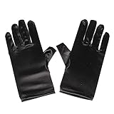 Black Satin Gloves Wrist Length For Ladies (Black)