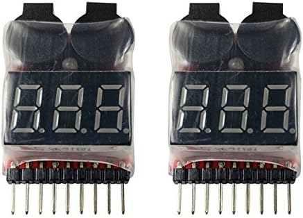 2 Pack Lipo Battery Voltage Checker Alarm LED 1-8 Cell - Apex RC Products #1655