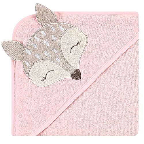Image of Hudson Baby Unisex Baby Cotton Rich Hooded Towels, Fawn, One Size
