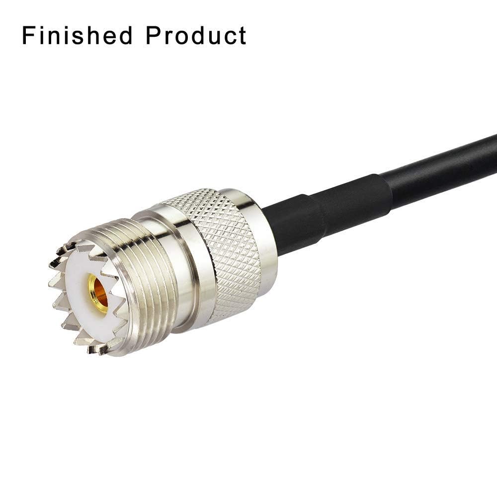 Superbat Conector UHF RG58 PL259 Macho + SO239 Hembra Crimpado y Soldadura 50 Ohm para Radio CB Antena UHF/VHF Radioaficionados Medidor SWR Cable RG58 RG142 RG400 LMR-195 RG303 RG141 (10 Piezas)
