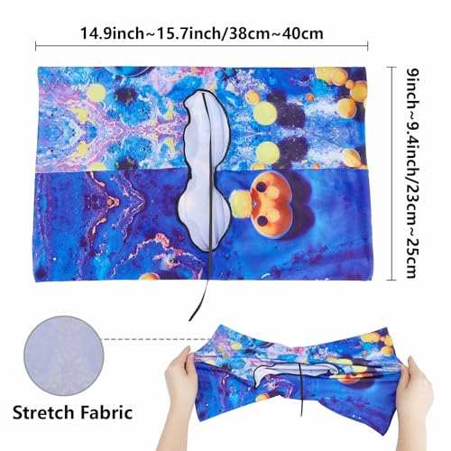 CRASPIRE Moon Star Stretchable Book Cover Navy Blue Washable Reusable Large Nylon Cloth Polyester Book Protector Elastic Notebook Wraps Suitable for Most Hardcover Books by CRASPIRE - Image 2