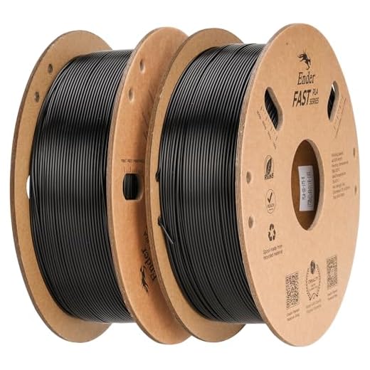 Creality High Speed PLA Filament 1.75mm Black 2Kg, 3D Printer Filament for 300mm/s 3D Printing, Rapid PLA Dimensional Accuracy +/- 0.02 mm 1Kg Cardboard Spool(2.2lbs) for FDM 3D Printers(Black&Black)