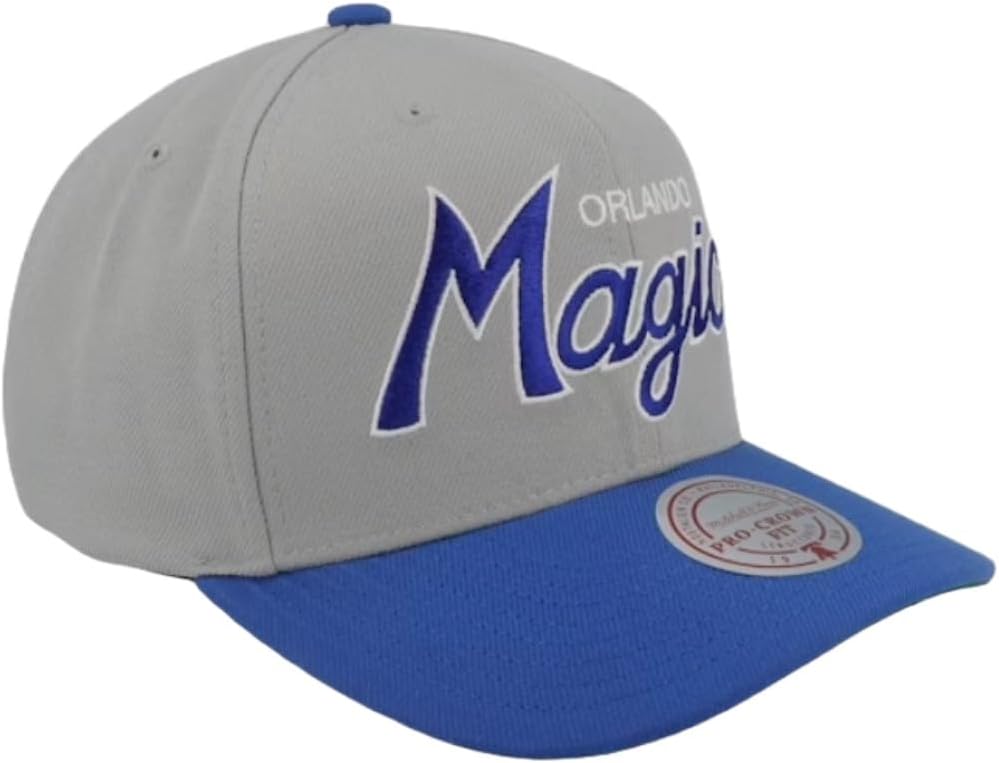 Mitchell & Ness Orlando Magic NBA Team Script 2.0 Pro HWC Snapback Hat Cap, Gray
