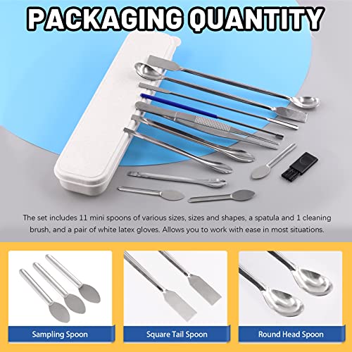 Glarks 14Pcs Capsule Riempimento Micro Lab Spoon