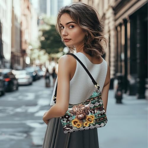 Image of Handbag for Women Leather Underam Shoulder Bag with Zipper Fashion Work Purse Waterproof Travel Wallet
