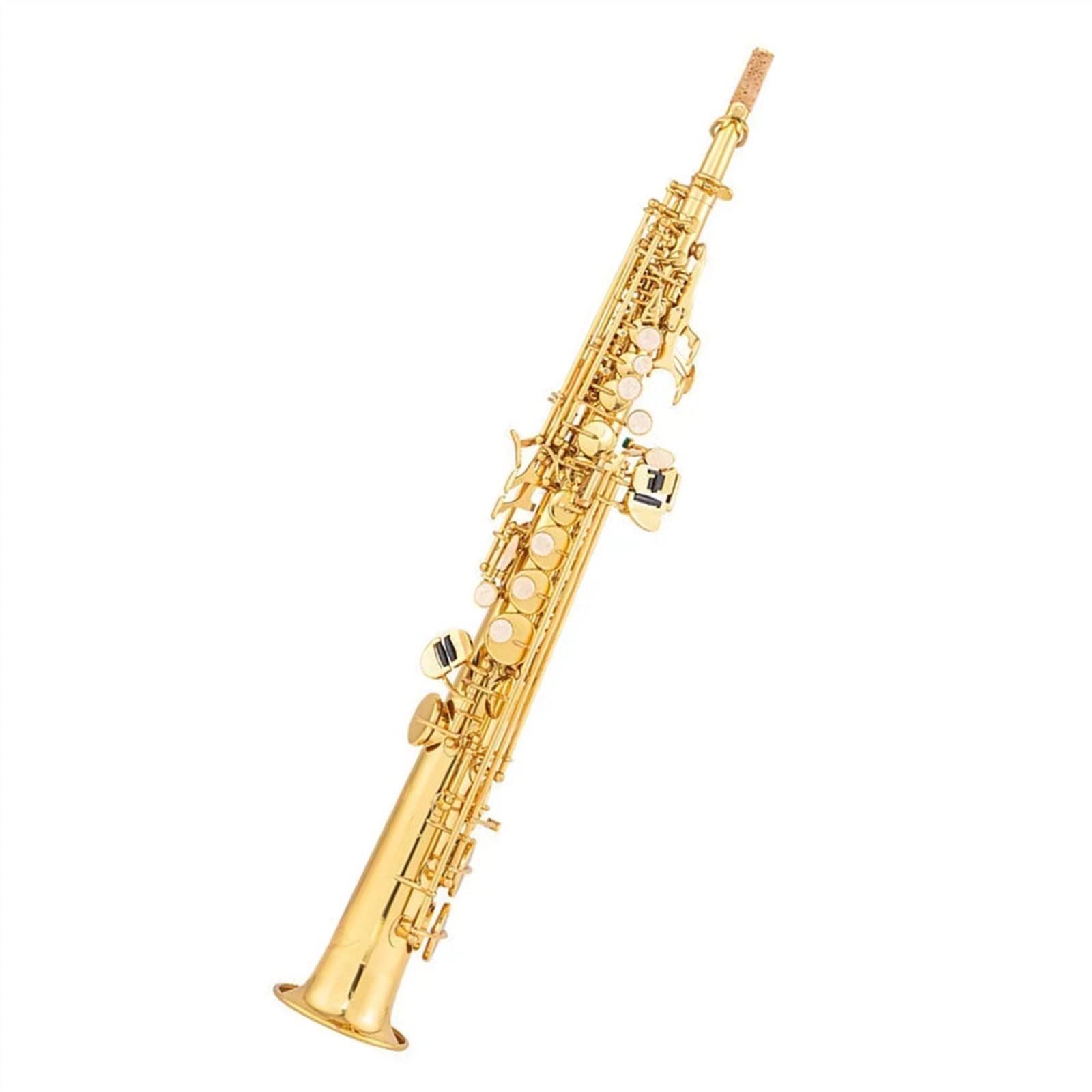 Saxofón B-Drop Tubo Recto Saxofón Profesional Latón Chapado en Oro Instrumento de saxofón