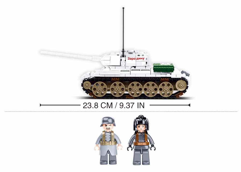 Sluban M38-B0978 Army (Battle of Budapest)-T-34/85 Medium Tank 518pcs, Multi Colour, Multicolor, Moyen - Image 3
