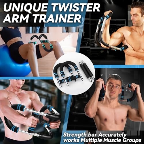Twister Armtrainer,66–110 Lb Verstellbarer Brustmuskel Trainingsgeräte für Zuhause, Twister-Armtrainer Abnehmbares, Tragbare Power Twister Stange, Startseite Brust Expander für Arme, Brust, Schultern