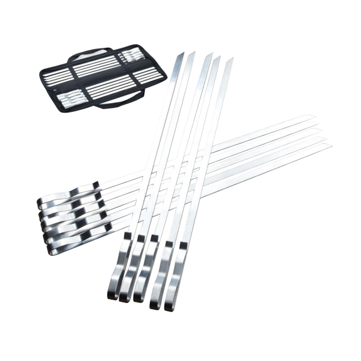 ibasenice 10piezas Pinchos Planos De Acero Inoxidable Brochetas Para Barbacoa De Brochetas Para Parrilla De Acero Inoxidable Para Asar Carne La Parrilla