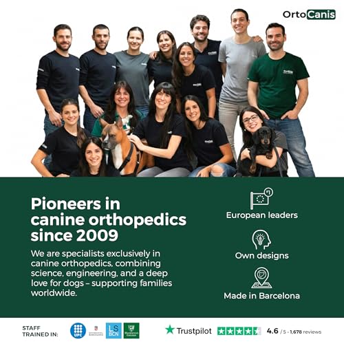 Ortocanis - Kniebandage Hund Hinterbein für das rechte Bein - Hergestellt aus Neopren ARD - Bei Kreuzbandriss, Bänderverletzungen, Patellaluxation oder Osteoarthritis - Größe Medium (11,5-12,2')