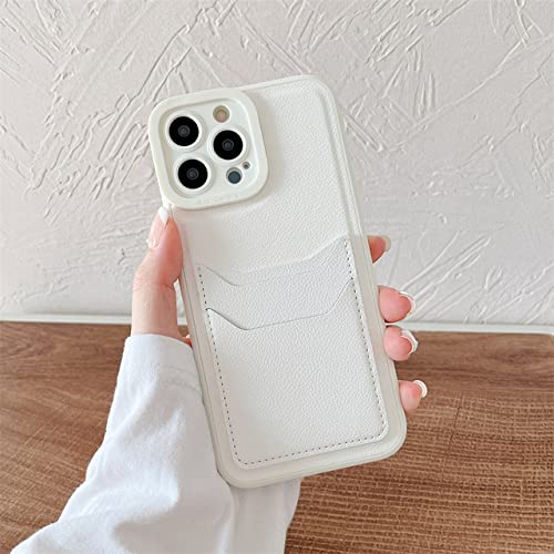Étui de téléphone de luxe en cuir blanc DJIELE compatible avec iPhone 12 Pro