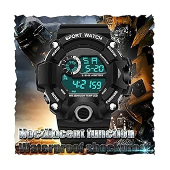 Acnos Digital Watch Shockproof Multi-Functional Automatic Black Color Strap Waterproof Digital Sports Watch for Mens Kids Watch for Boys Watch for Men Pack of 1 Watch Water Resistance Digital Watch