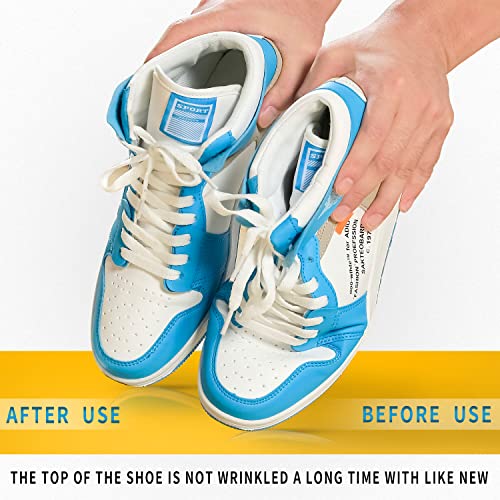 Gooudo 4 Pairs Shoe Crease Protectors Guards Anti Sneaker Crease Toe Box Decreaser For Air Force 1, Jordans, Dunks Etc L-2Pairs Of Black + 2Pairs Of White #TOP1