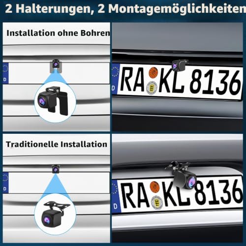 Vtopek Rückfahrkamera Auto Kit mit 4,3-Zoll 1080P HD Monitor Plug-Play