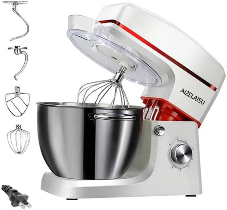 スタンドミキサー 8L大容量 四種類アタッチメント付き 七段階速度調節