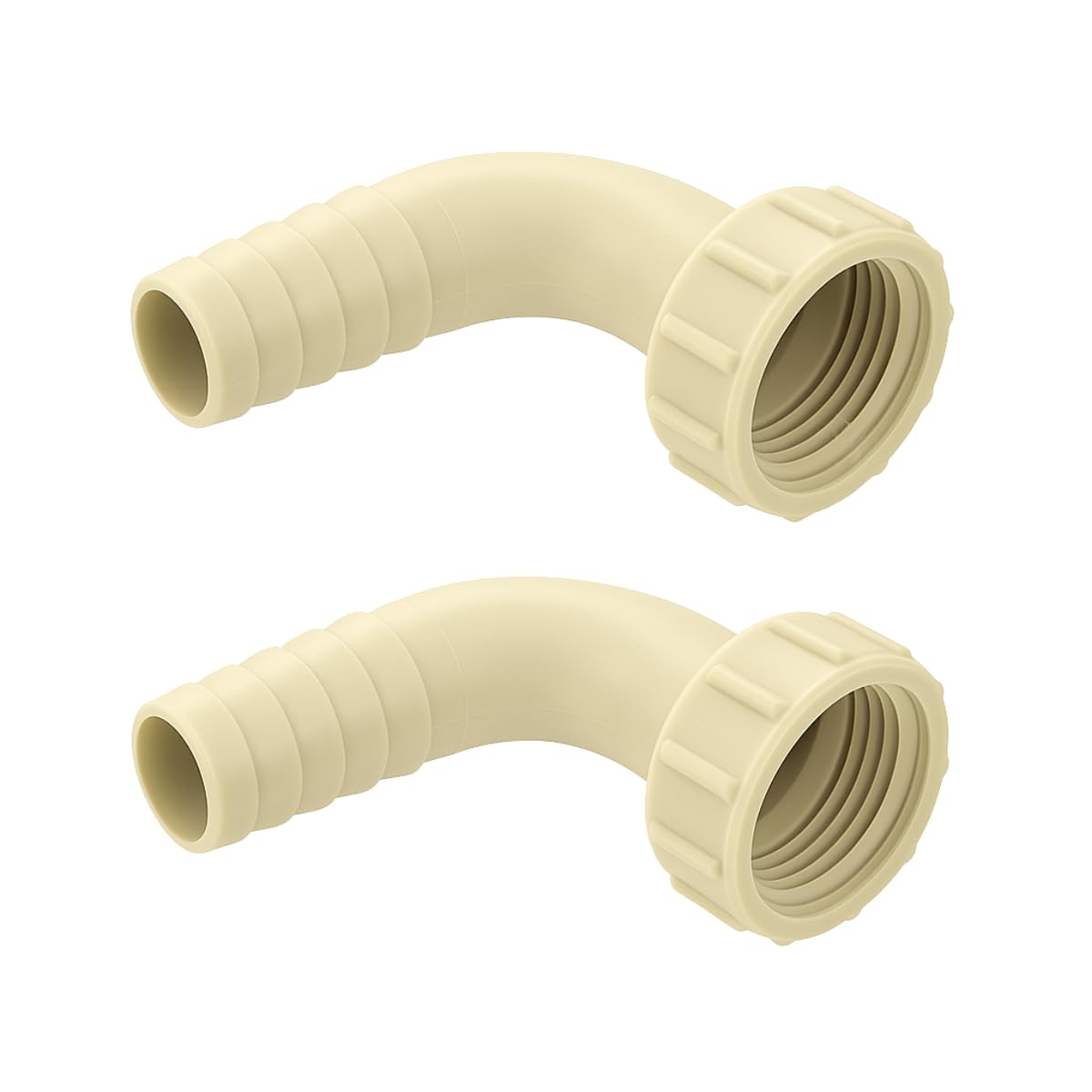2 Pack Water Softener Drain Elbow Connectors for 3/4" BSP Drain Connections, 90 Degree Elbow Hose Barb Connectors
