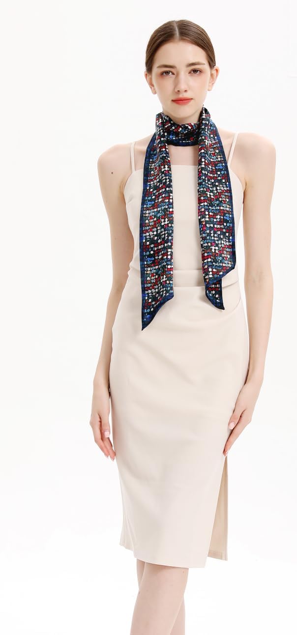 MEISEE 100% Mulberry Silk Scarf for Women 59”*6.3” Long Headscarf Neck Scarf Hair Wraps and Shawls with Gift Packed - Image 4