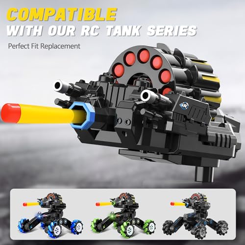 Image of Blue Foam Dart Launcher Attachment for RC Toy Vehicle, Soft Foam Dart Shooter Replacement Module for Remote Control Stunt Car Toy, Kids RC Toy Accessory Spare Part