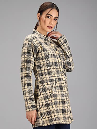 Image of eWools Women's Wool Blend Banded Collar Cardigan Sweaters