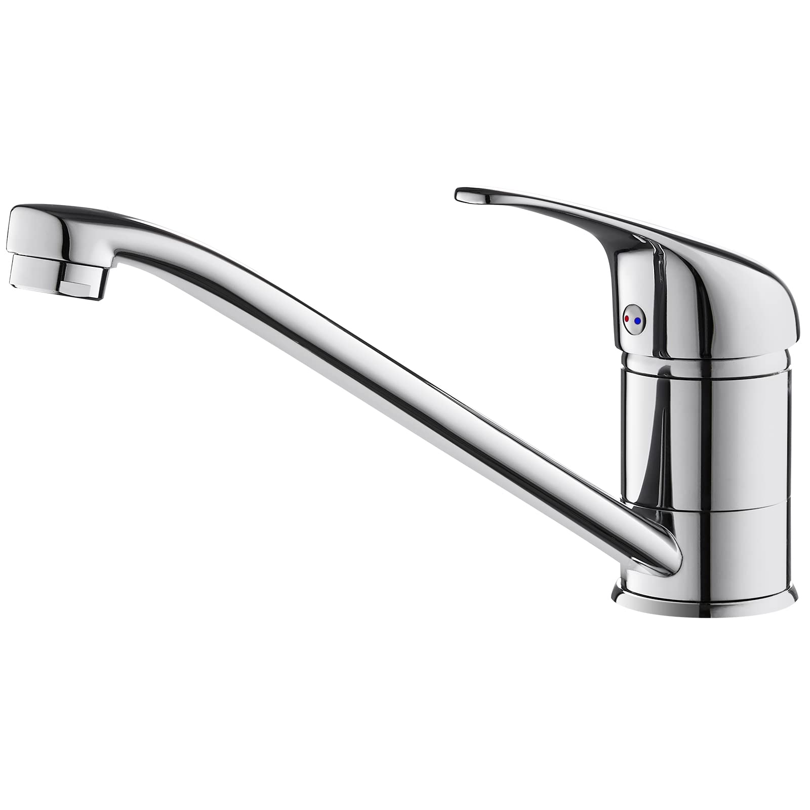 BONADE Küchenarmatur aus Messing, Waschbeckenarmatur, verchromt, Küchenarmatur, 360 ° drehbar, Spültischarmatur mit niedrigem Auslauf für Küche