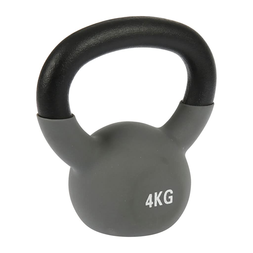 UPFIT - Haltère 4kg, kettlebell - A l'unité - Prise en main facile et confortable - Forme étudiée afin de pouvoir faire différents exercices polyvalents - Fabriquée en fonte pour résistance fiable