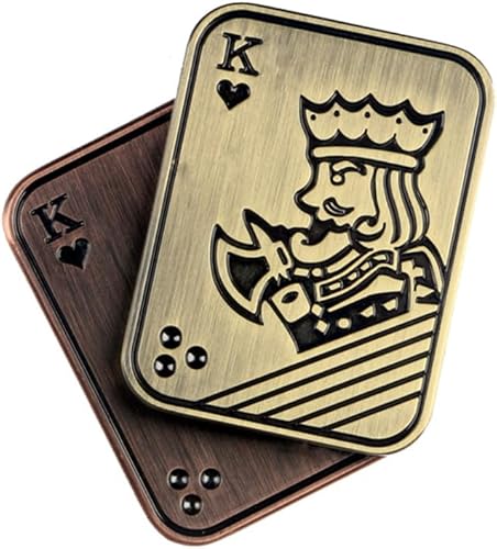 Juguetes para aliviar el estrés, póker de metal de zinc, deslizador, rotación manual, para adultos, para aliviar el estrés, juguetes de mesa para