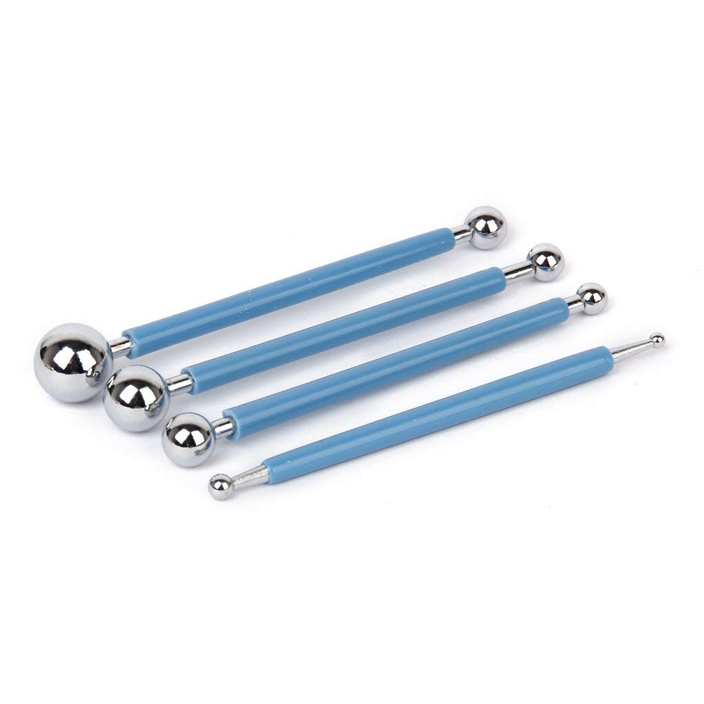 Chrome 4 Pcs Set Ball Tools Clay Modeling Tools Ball Stylus Dotting Sculpting Ceramics Stainless Steel Ball Tools Sugar Paste Cake-image-21
