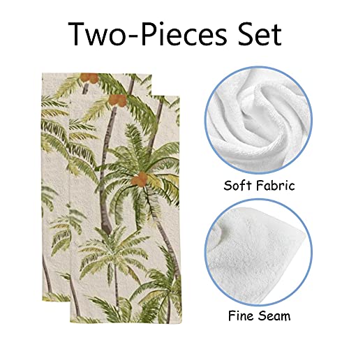 2-Piece Polyester Towel Set, Absorbent Tropical Palm Tree Hand Towel, Bath Towel, Soft And Comfortable, Machine Wash 30X15 Inches #TOP1