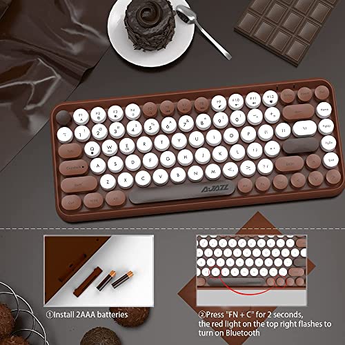 NACODEX-84-Key-Bluetooth-Typewriter-Keyboard-with-Cute-Retro-Round-Keycaps-Comfortable-Ergonomic-Wireless-Mini-Keyboard-for-iOS-Window-Android-Brown
