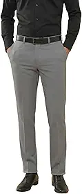 Calça Social Masculina Slim Cinza Claro Calça de Terno Executiva Tecido Panamá
