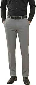 Calça Social Masculina Slim Cinza Claro Calça de Terno Executiva Tecido Panamá