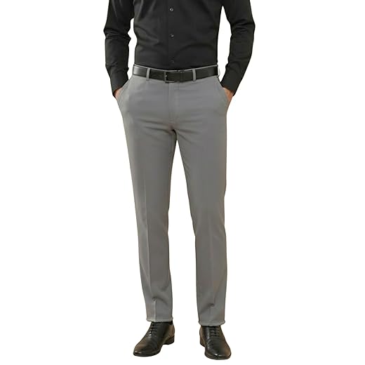 Calça Social Masculina Slim Cinza Claro Calça de Terno Executiva Tecido Panamá