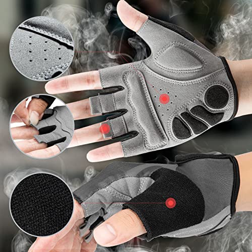 Cycling Gloves Mountain Bike Gloves: Bicycle Gloves For Men Women Fingerless Biking Gloves With Shock-Absorbing Padded Summer Riding Gloves Half Finger Mtb Gloves For Cycling Running Workout Sports #TOP2