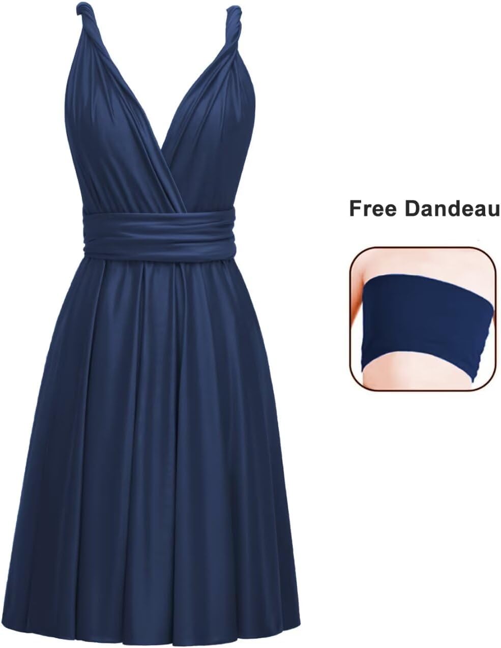 Short Infinity Dresses for Bridesmaids with Bandeau Convertible Transformer Multiway Twist Wrap Bridesmaid Dresses - Image 3