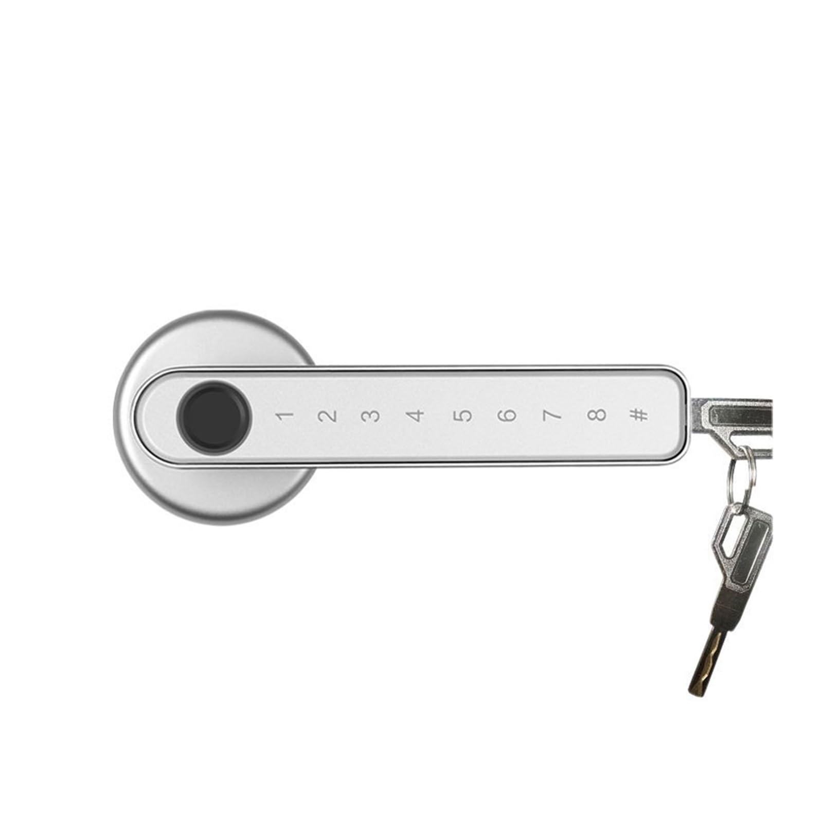 JVDDI Smart Door Handle, Electronic Door Lock for Smart Indoor Bluetooth Fingerprint Intelligent(Silver)