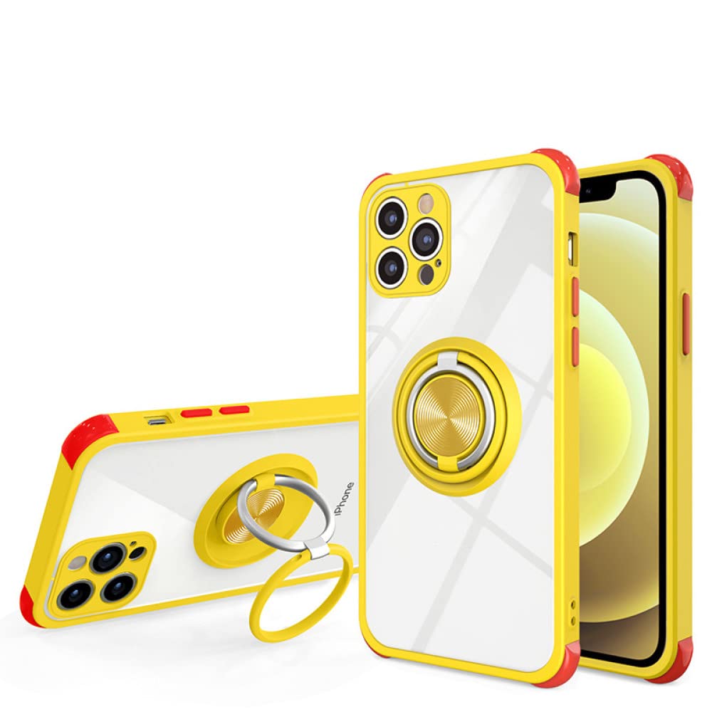 Coque silicone transparent jaune iPhone 12 Pro double anneau - 8